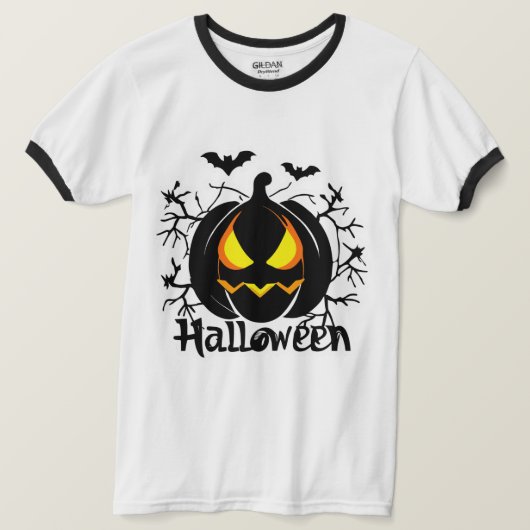 Scary Halloween pomkin T-shirt (Design voorkant)