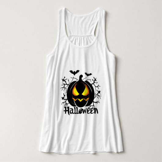 Scary Halloween pomkin Tanktop (Design voorkant)