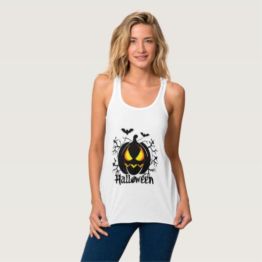 Scary Halloween pomkin Tanktop (Volledige Voorkant)