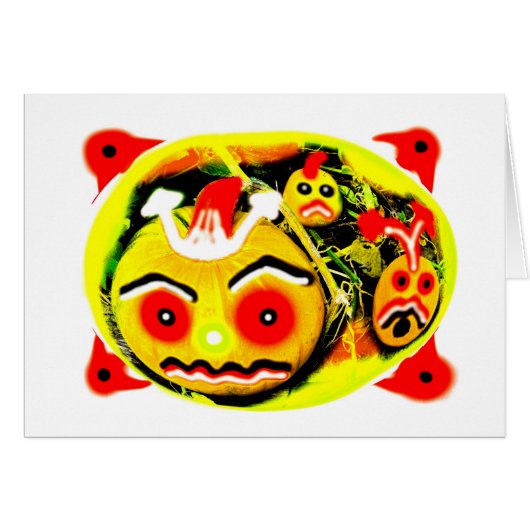 Scary Halloween pomkins card (Voorkant Horizontaal)