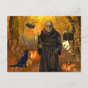 Scary Halloween Postcard with Frankenstein Briefkaart