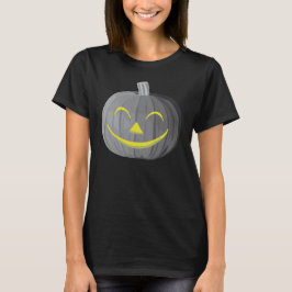 Scary Halloween Pumpkin Black en White T-Shirt
