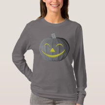 Scary Halloween Pumpkin Black en White T-Shirt