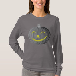 Scary Halloween Pumpkin Black en White T-Shirt