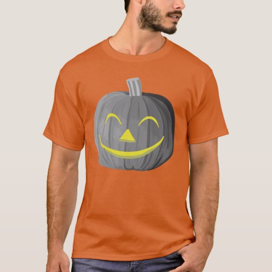 Scary Halloween Pumpkin Black en White T-Shirt (Voorkant)