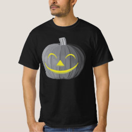 Scary Halloween Pumpkin Black en White T-Shirt