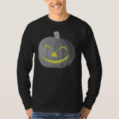 Scary Halloween Pumpkin Black en White T-Shirt (Voorkant)