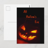 Scary Halloween Pumpkin Briefkaart (Voorkant / Achterkant)