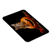 Scary Halloween Pumpkin en Somali Kitten Magneet (Rechterzijde)