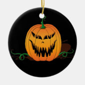 Scary Halloween Pumpkin Face Keramisch Ornament (Voorkant)