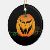 Scary Halloween Pumpkin Face Keramisch Ornament (Links)