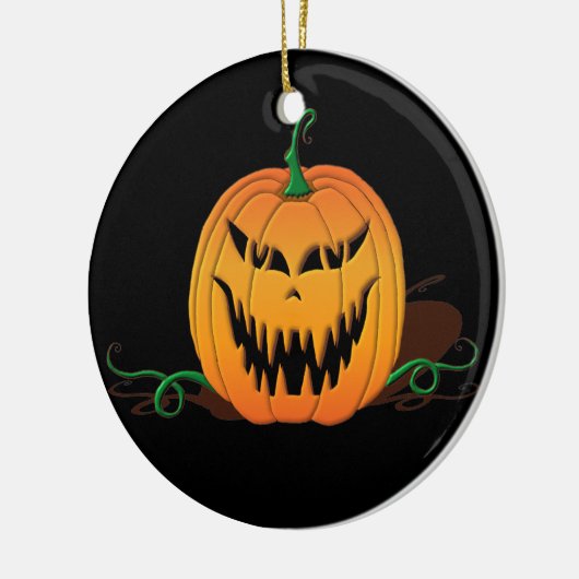 Scary Halloween Pumpkin Face Keramisch Ornament (Links)