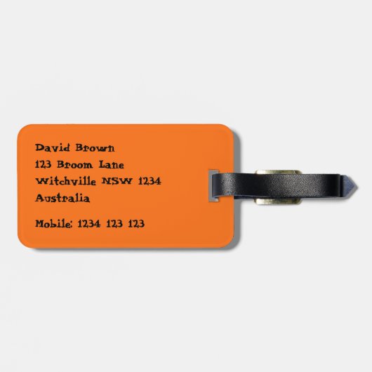 Scary Halloween pumpkin face with fiery blue eye Bagagelabel (Achterkant horizontaal)