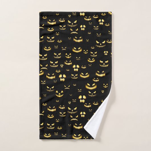 Scary Halloween Pumpkin Pattern Bad Handdoek (Handdoek)