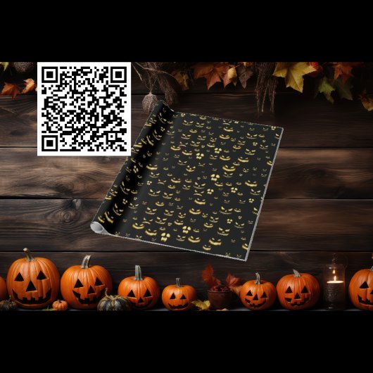 Scary Halloween Pumpkin Pattern Cadeaupapier