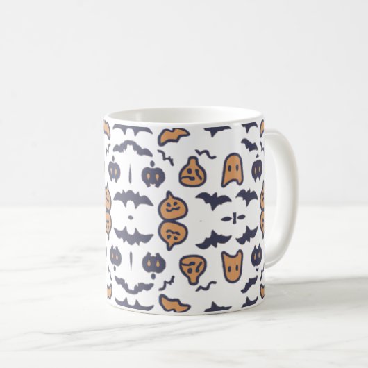 Scary Halloween Pumpkin Pattern Koffiemok (Voorkant rechts)