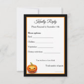 Scary Halloween Pumpkin Wedding RSVP Kaart Option (Voorkant)