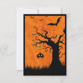 Scary Halloween Pumpkin Wedding RSVP Kaart Option (Achterkant)