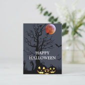 Scary Halloween Pumpkin Witch Scary Night Briefkaart (Staand voorkant)