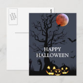 Scary Halloween Pumpkin Witch Scary Night Briefkaart (Voorkant / Achterkant)