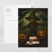 Scary Halloween Pumpkin Witch Scary Night Briefkaart (Voorkant / Achterkant)