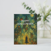 Scary Halloween Pumpkin Witch Scary Night Briefkaart (Staand voorkant)