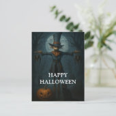 Scary Halloween Pumpkin Witch Scary Night Briefkaart (Staand voorkant)