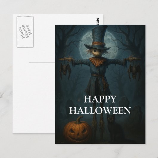 Scary Halloween Pumpkin Witch Scary Night Briefkaart (Voorkant / Achterkant)