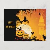Scary Halloween Pumpkins and Full Moon Briefkaart (Voorkant)
