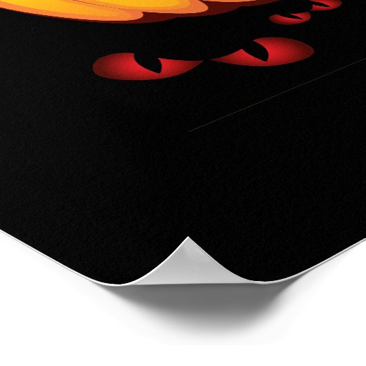 Scary Halloween Pumpkins and Full Moon Poster (Hoek)