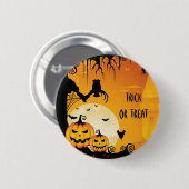 Scary Halloween Pumpkins and Full Moon Ronde Button 5,7 Cm (Voorkant /achterkant)