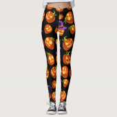 Scary Halloween Pumpkins Leggings (Voorkant)