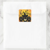 Scary Halloween Pumpkins Vierkante Sticker (Tas)