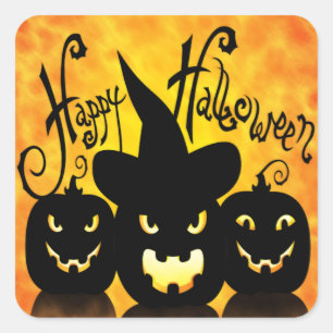Scary Halloween Pumpkins Vierkante Sticker