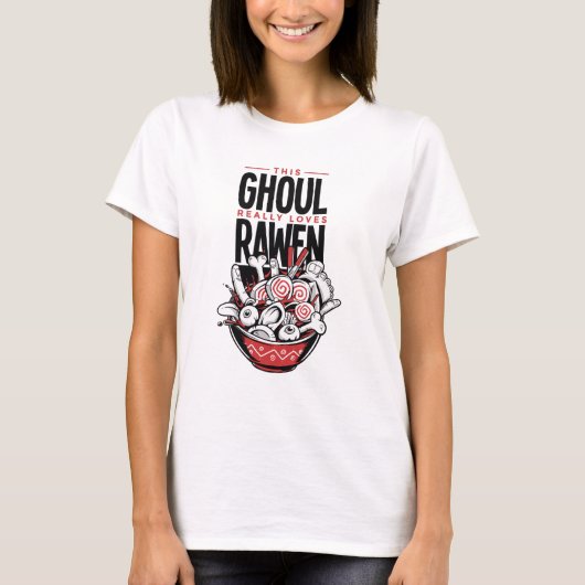 Scary Halloween Rawen Noodles T-Shirt (Voorkant)