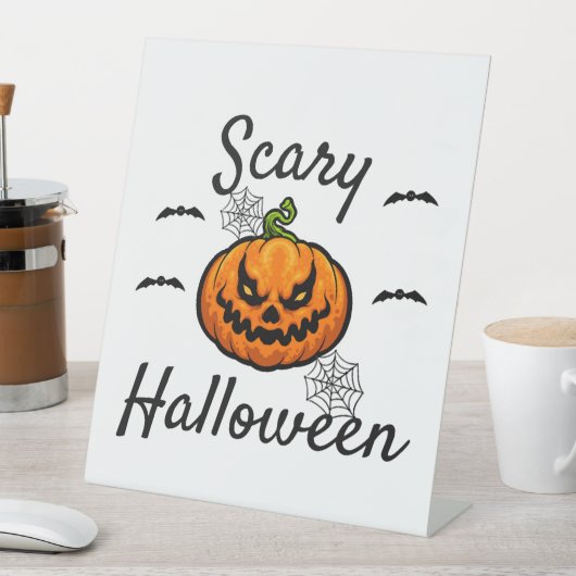 Scary Halloween Reclamebord Met Voetstuk (Insitu)