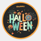 Scary Halloween Ronde Sticker (Voorkant)