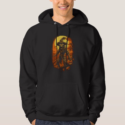 Scary Halloween Scarecrow by Haunted Horror Hallow Hoodie (Voorkant)