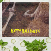 Scary Halloween Skeleton Botten Graveyard Theedoek (Gevouwen)