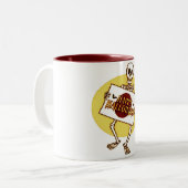 Scary Halloween Skeleton Tweekleurige Koffiemok (Voorkant links)