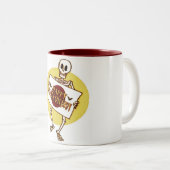 Scary Halloween Skeleton Tweekleurige Koffiemok (Voorkant rechts)