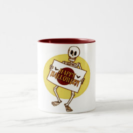Scary Halloween Skeleton Tweekleurige Koffiemok