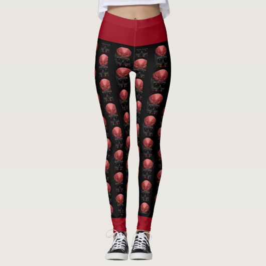 Scary Halloween Skull Leggings (Voorkant)