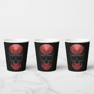 Scary Halloween Skull Papieren Bekers
