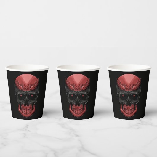 Scary Halloween Skull Papieren Bekers (Multi)