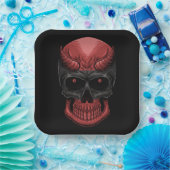 Scary Halloween Skull Papieren Bordje (Feest)