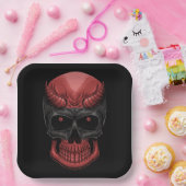 Scary Halloween Skull Papieren Bordje (Feest)