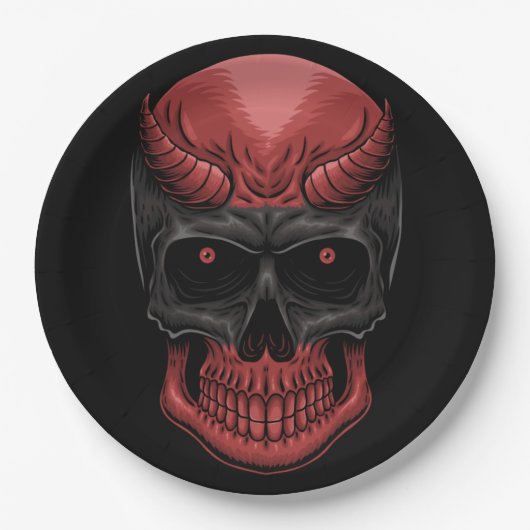 Scary Halloween Skull Papieren Bordje (Voorkant)