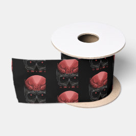 Scary Halloween Skull Satijnen Lint