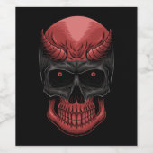 Scary Halloween Skull Wijn Etiket (Enkel label)